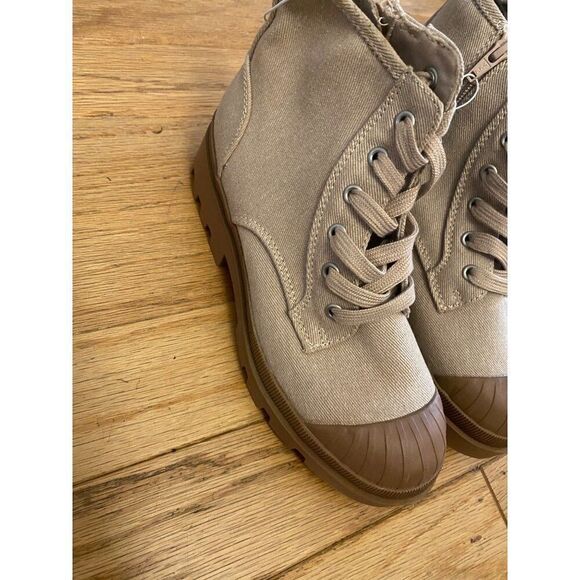 NWT Universal Thread Canvas Rubber High-Top Lace-Up Boots With Side Zipper sz 7 - Picture 2 of 7